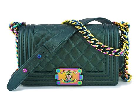 chanel boy bag green iridescent|Chanel boy bag for sale.